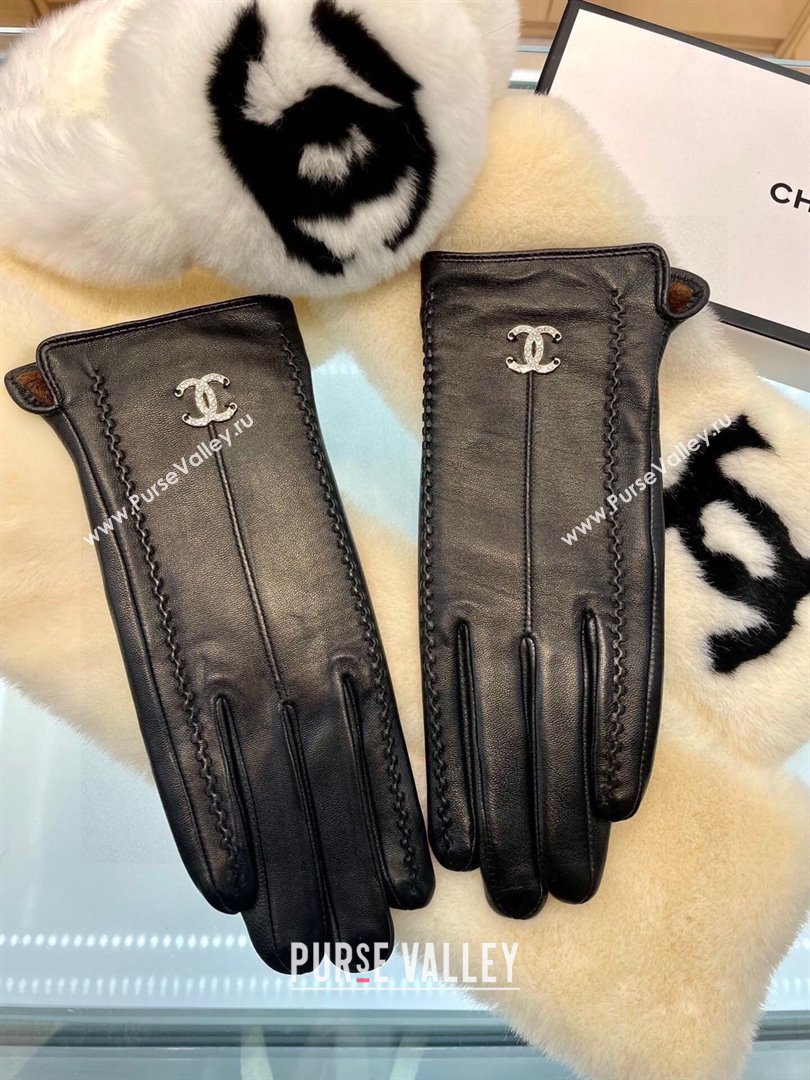 Chanel Lambskin Gloves CH111306 Black 2025 (A-25111306)