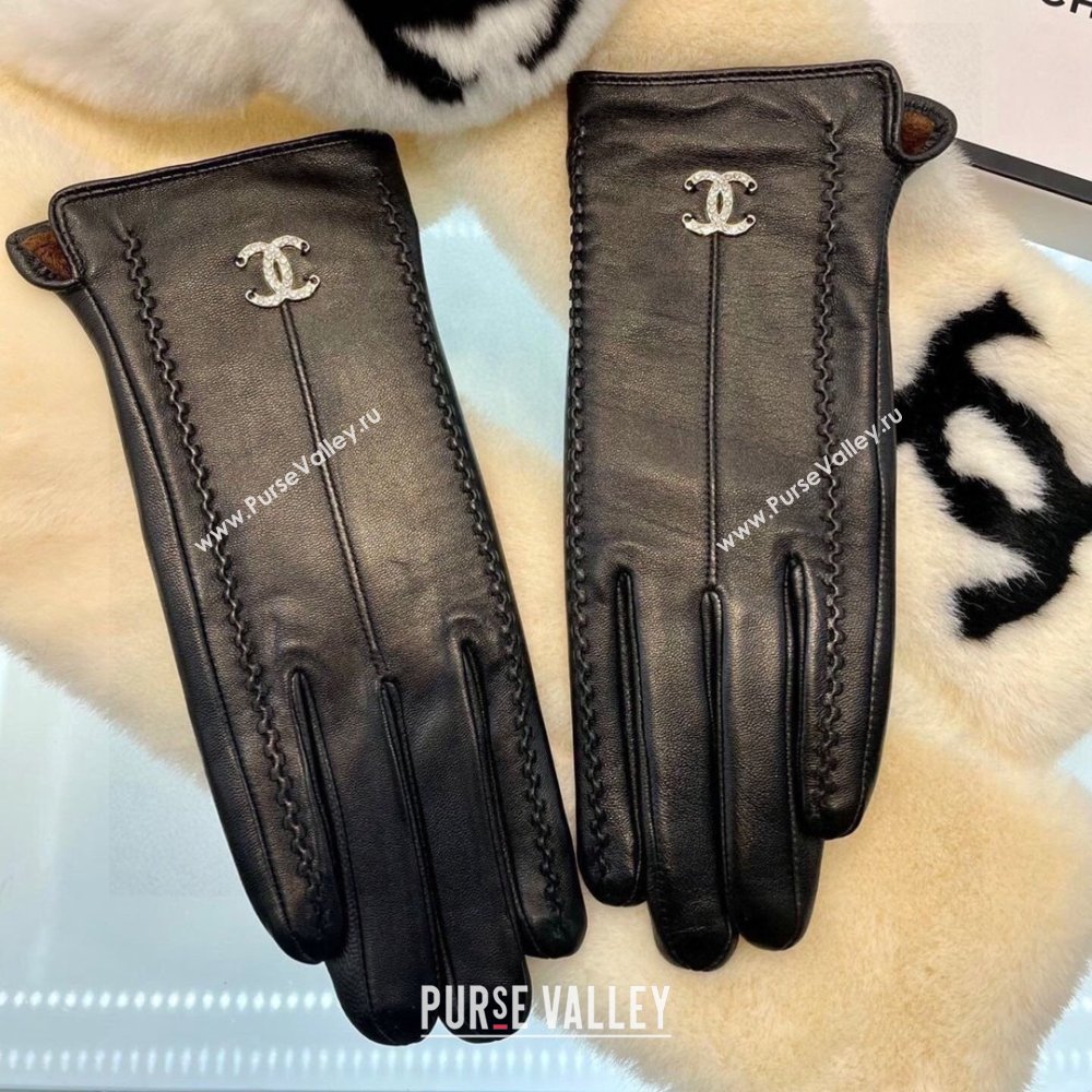 Chanel Lambskin Gloves CH111306 Black 2025 (A-25111306)