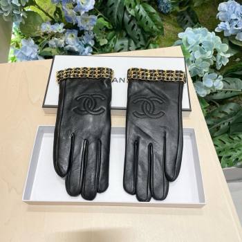 Chanel Lambskin Gloves with Chain CH111305 Black 2025 (A-25111305)