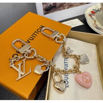 Louis Vuitton Heart Chain Bag Charms Light Pink 2025 1113 (SHI-251113076)