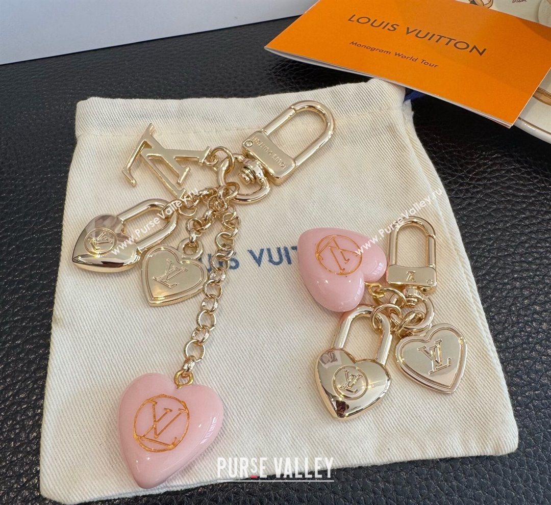 Louis Vuitton Heart Chain Bag Charms Light Pink 2025 1112 (SHI-251113079)
