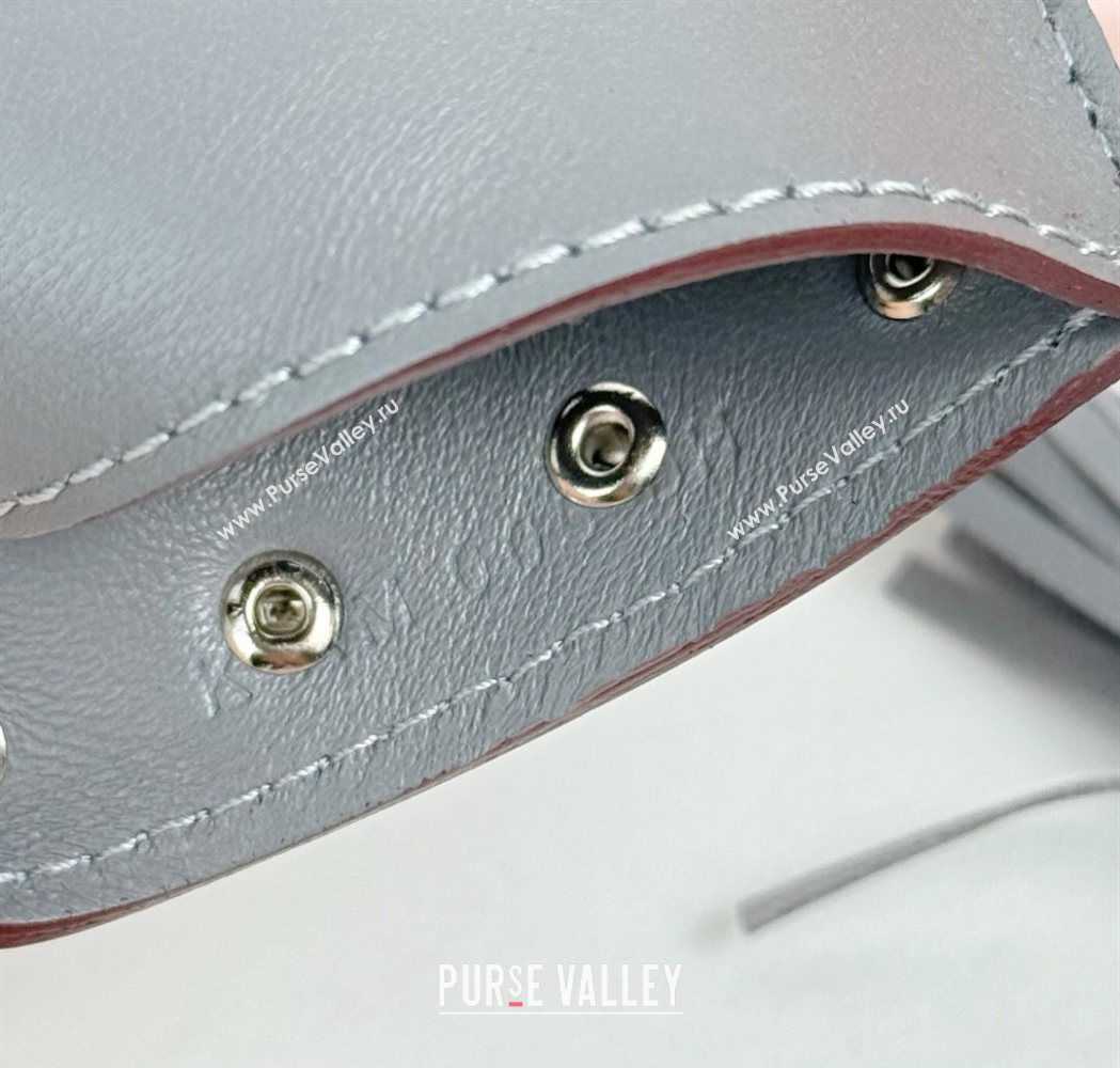 Hermes Rodeo Robeo Coeur Horse Bag Charm in Lambskin Leather with Studs Grey 2025 (HY-251113154)