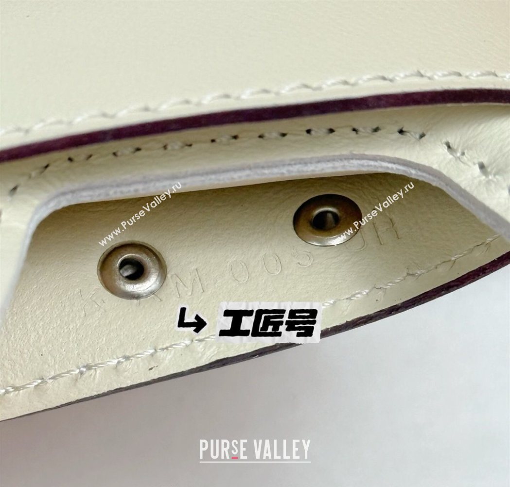 Hermes Rodeo Robeo Coeur Horse Bag Charm in Lambskin Leather with Studs White 2025 (HY-251113157)