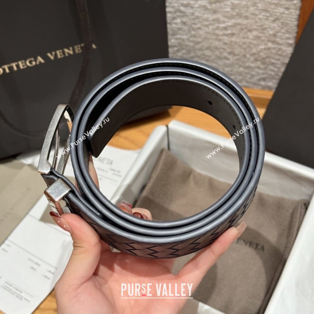 Bottega Veneta Intreccio Loop Belt BV111405 Blue/Silver 2025 (YANG-25111405)