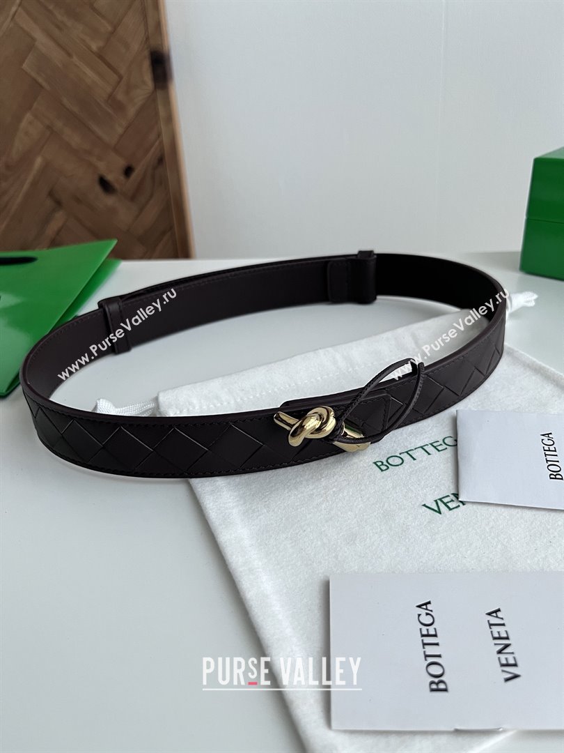Bottega Veneta Andiamo Belt in Intreccio Leather BV111714 Fondant Brown 2025 (YANG-25111714)