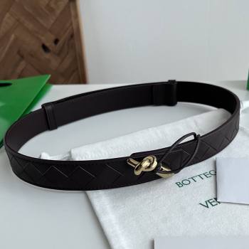 Bottega Veneta Andiamo Belt in Intreccio Leather BV111714 Fondant Brown 2025 (YANG-25111714)