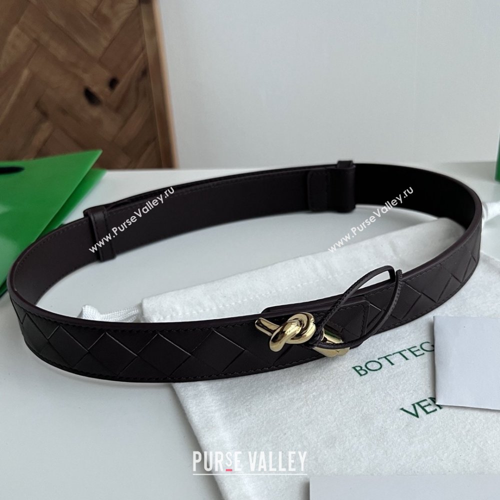 Bottega Veneta Andiamo Belt in Intreccio Leather BV111714 Fondant Brown 2025 (YANG-25111714)