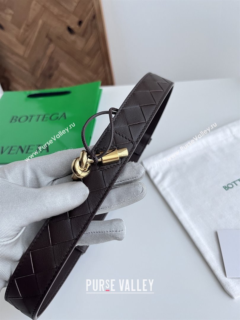 Bottega Veneta Andiamo Belt in Intreccio Leather BV111714 Fondant Brown 2025 (YANG-25111714)