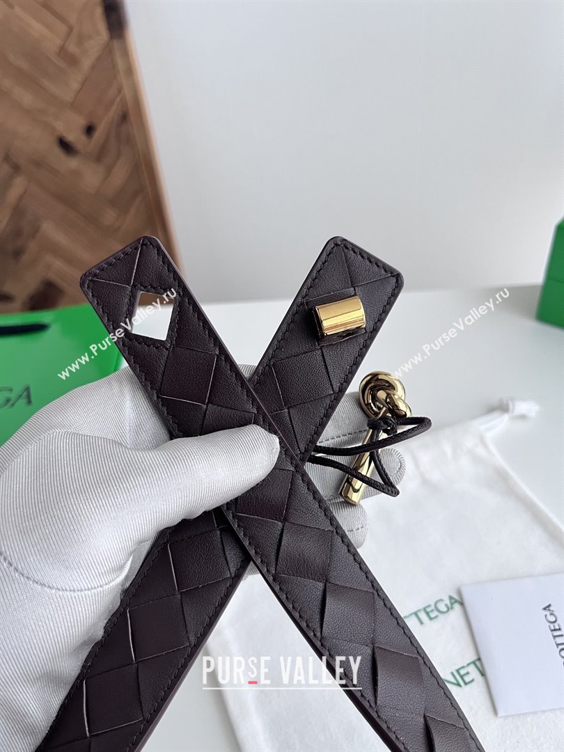 Bottega Veneta Andiamo Belt in Intreccio Leather BV111714 Fondant Brown 2025 (YANG-25111714)