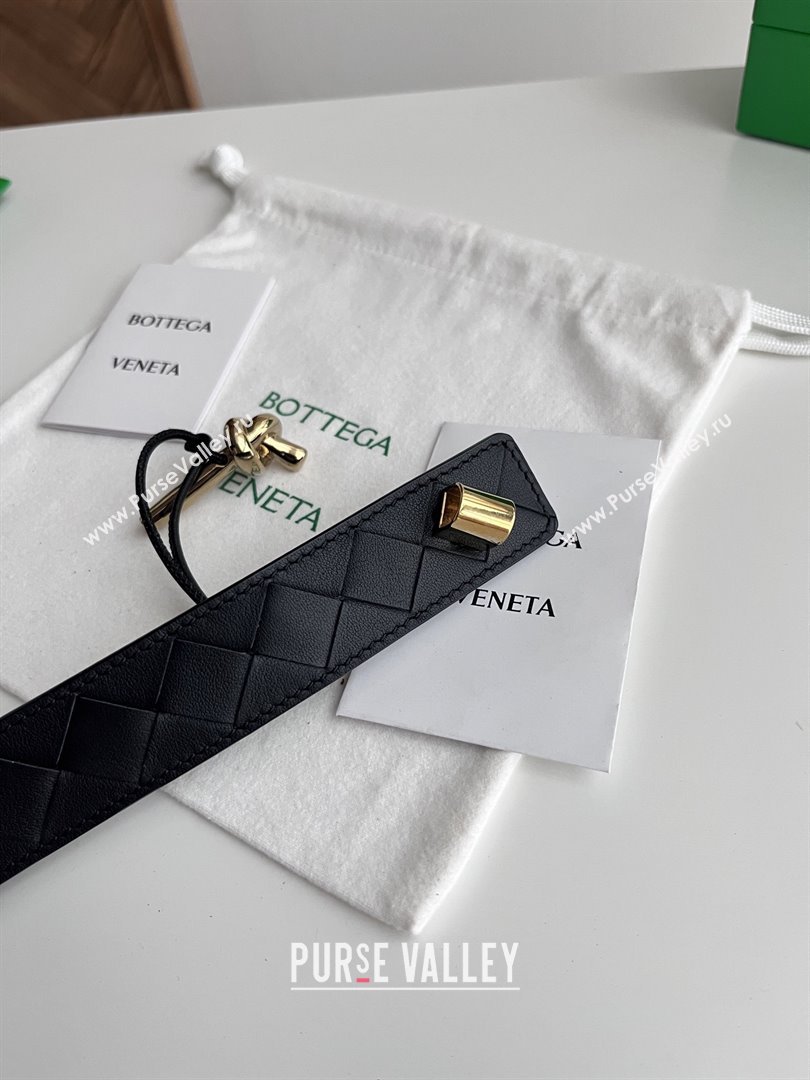 Bottega Veneta Andiamo Belt in Intreccio Leather BV111718 Black 2025 (YANG-25111718)