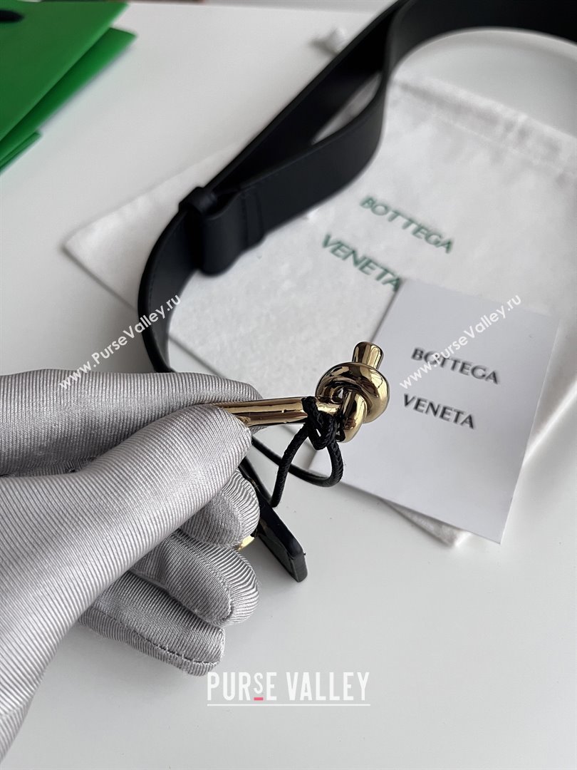 Bottega Veneta Andiamo Belt in Intreccio Leather BV111718 Black 2025 (YANG-25111718)