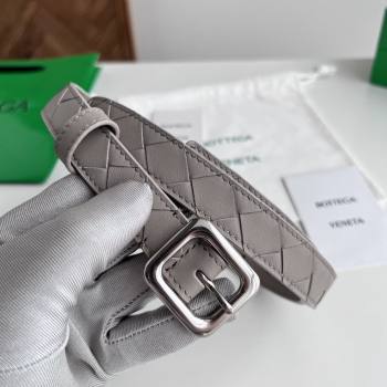 Bottega Veneta Womens Contour Belt 2cm BV111704 Grey/Silver 2025 (YANG-25111704)
