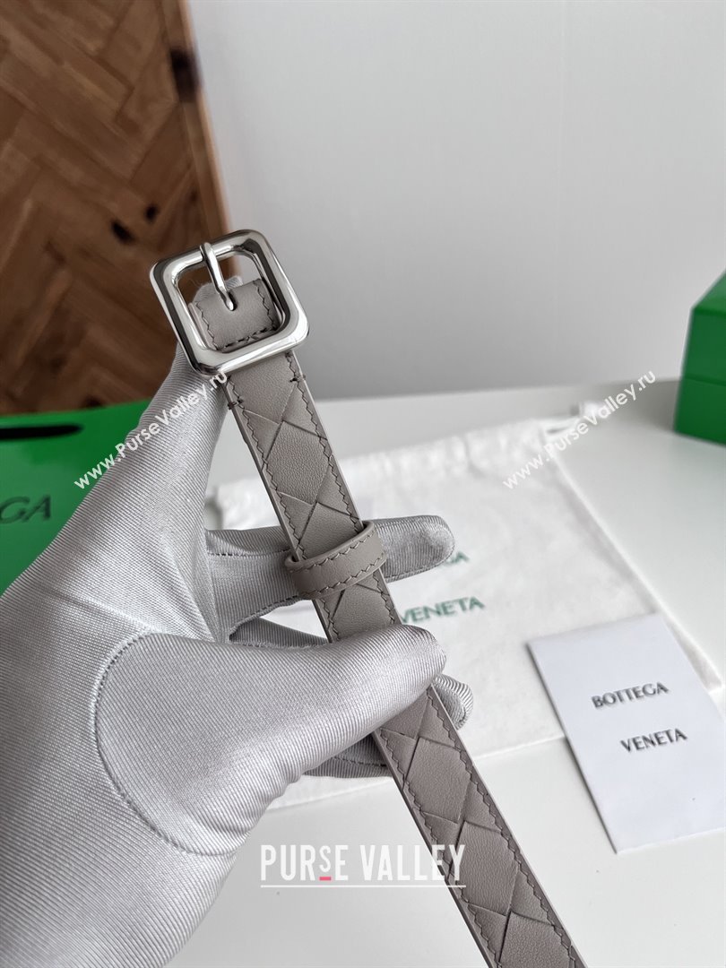 Bottega Veneta Womens Contour Belt 2cm BV111704 Grey/Silver 2025 (YANG-25111704)