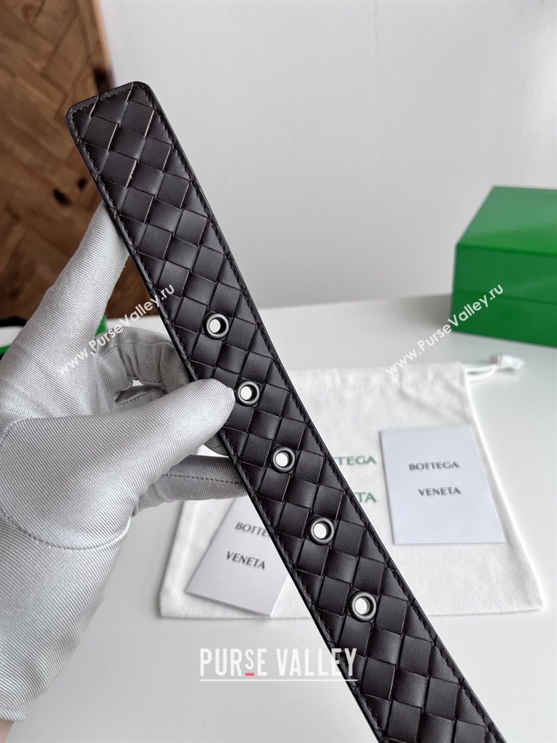 Bottega Veneta Intreccio Loop Belt 3.5cm BV111727 Fondant Brown 2025 (YANG-25111727)
