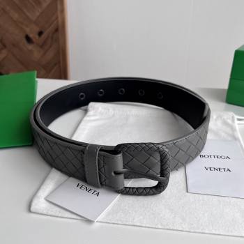 Bottega Veneta Intreccio Loop Belt 3.5cm BV111728 Grey 2025 (YANG-25111728)