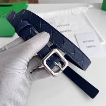 Bottega Veneta Womens Contour Belt 2cm BV111705 Blue/Silver 2025 (YANG-25111706)