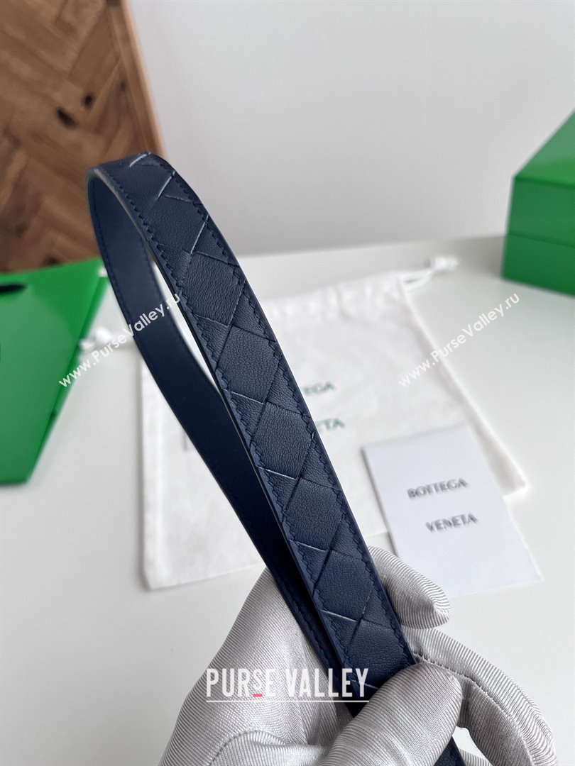 Bottega Veneta Womens Contour Belt 2cm BV111705 Blue/Silver 2025 (YANG-25111706)