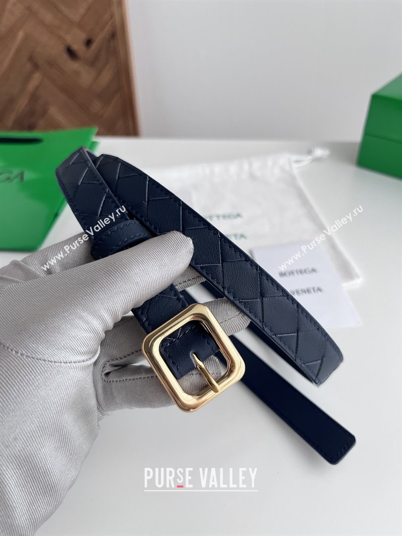 Bottega Veneta Womens Contour Belt 2cm BV111707 Blue/Gold 2025 (YANG-25111707)