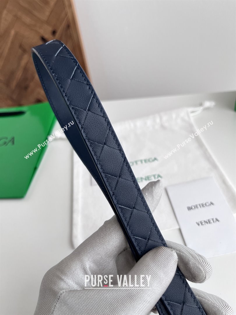 Bottega Veneta Womens Contour Belt 2cm BV111707 Blue/Gold 2025 (YANG-25111707)