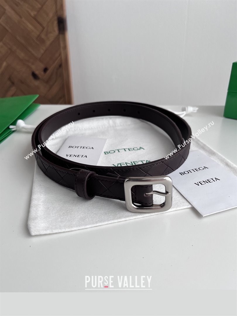 Bottega Veneta Womens Contour Belt 2cm BV111708 Fondant Brown/Silver 2025 (YANG-25111708)