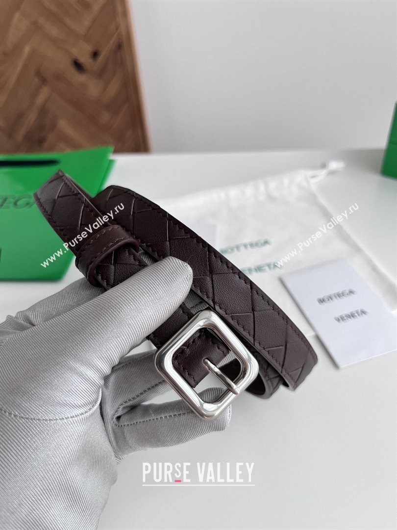 Bottega Veneta Womens Contour Belt 2cm BV111708 Fondant Brown/Silver 2025 (YANG-25111708)