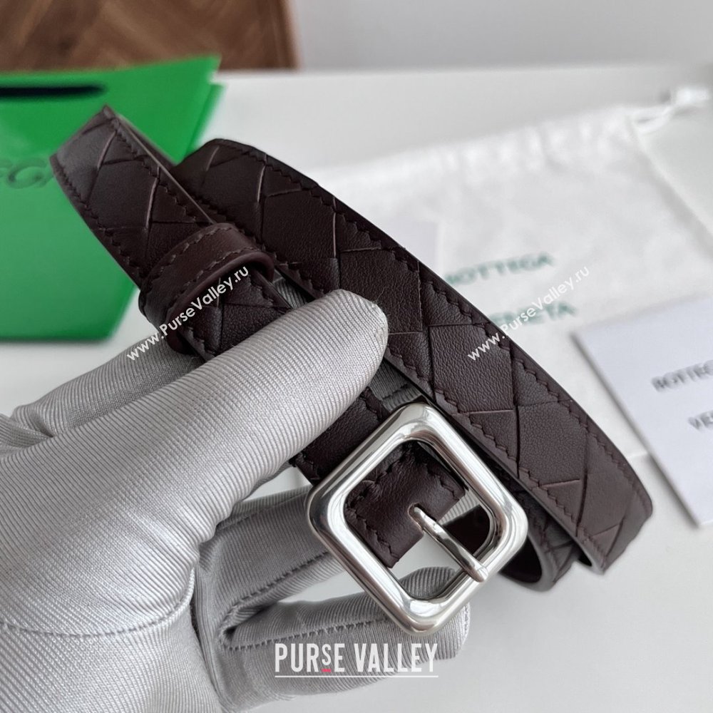 Bottega Veneta Womens Contour Belt 2cm BV111708 Fondant Brown/Silver 2025 (YANG-25111708)