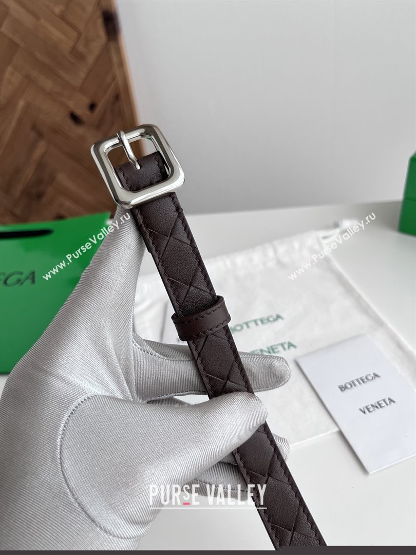 Bottega Veneta Womens Contour Belt 2cm BV111708 Fondant Brown/Silver 2025 (YANG-25111708)