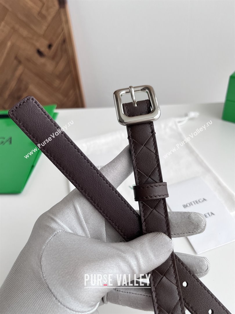 Bottega Veneta Womens Contour Belt 2cm BV111708 Fondant Brown/Silver 2025 (YANG-25111708)