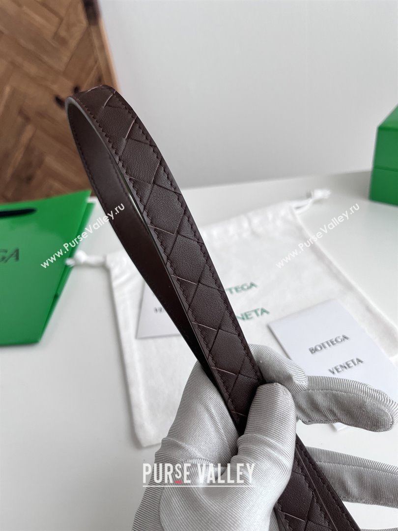 Bottega Veneta Womens Contour Belt 2cm BV111708 Fondant Brown/Silver 2025 (YANG-25111708)