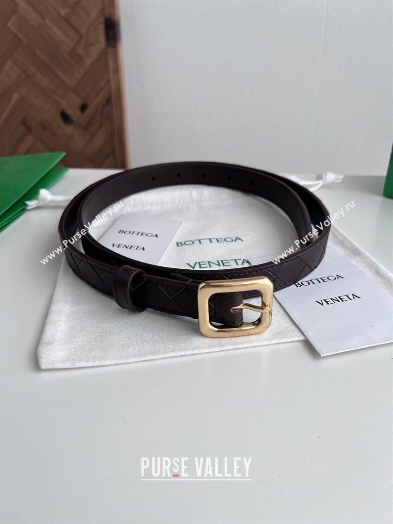 Bottega Veneta Womens Contour Belt 2cm BV111709 Fondant Brown/Gold 2025 (YANG-25111709)