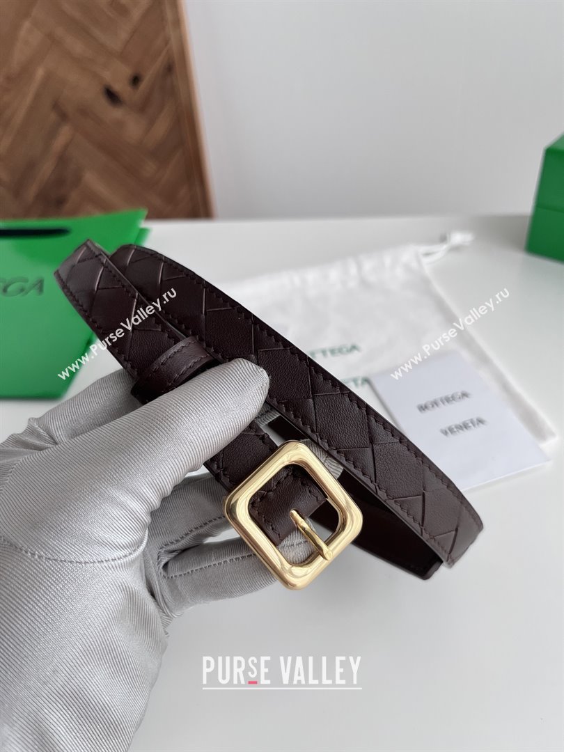 Bottega Veneta Womens Contour Belt 2cm BV111709 Fondant Brown/Gold 2025 (YANG-25111709)