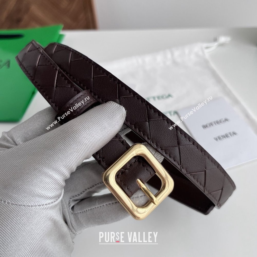 Bottega Veneta Womens Contour Belt 2cm BV111709 Fondant Brown/Gold 2025 (YANG-25111709)