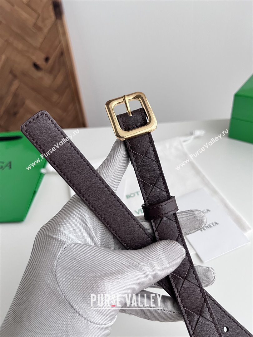 Bottega Veneta Womens Contour Belt 2cm BV111709 Fondant Brown/Gold 2025 (YANG-25111709)