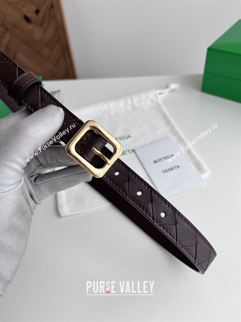 Bottega Veneta Womens Contour Belt 2cm BV111709 Fondant Brown/Gold 2025 (YANG-25111709)