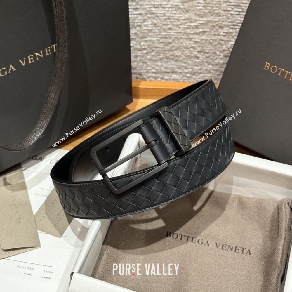 Bottega Veneta Intreccio Loop Belt BV111401 Black/Black 2025 (YANG-25111401)
