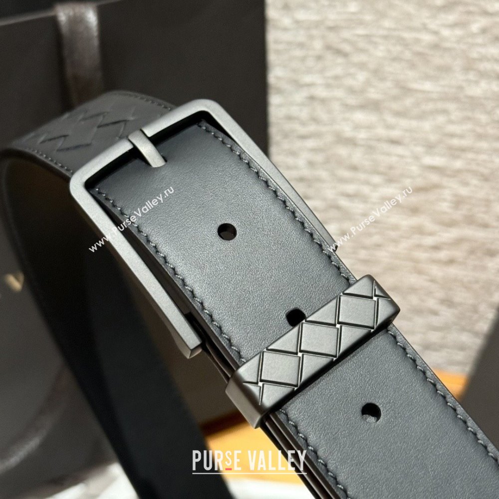 Bottega Veneta Intreccio Loop Belt BV111401 Black/Black 2025 (YANG-25111401)