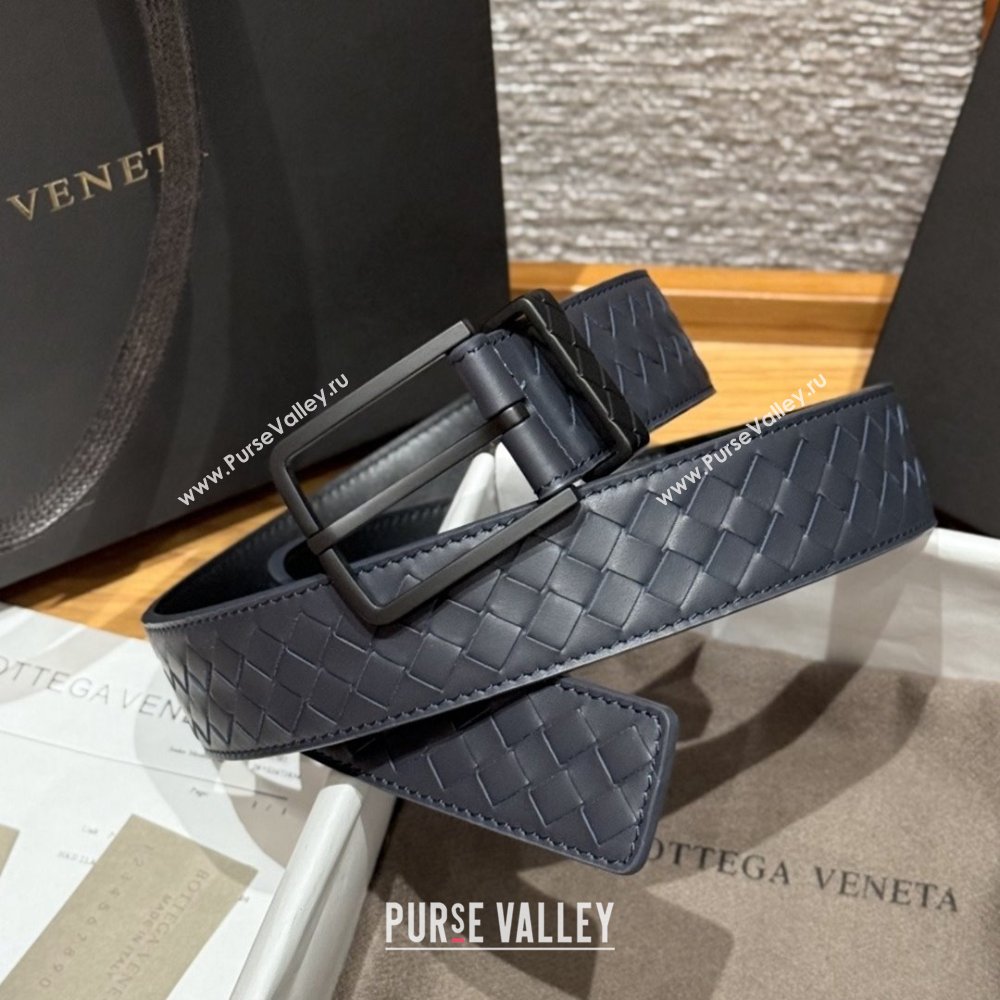 Bottega Veneta Intreccio Loop Belt BV111402 Blue/Black 2025 (YANG-25111402)