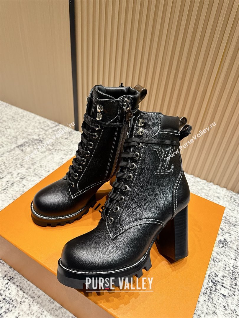 Louis Vuitton Star Trail Ankle Boots 9cm in Grained Caflskin Black 2025 (MD-25111408)