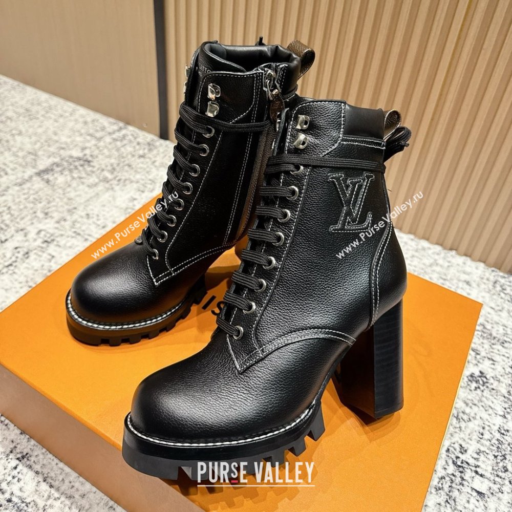 Louis Vuitton Star Trail Ankle Boots 9cm in Grained Caflskin Black 2025 (MD-25111408)