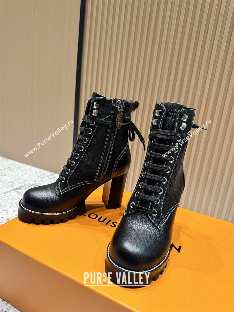 Louis Vuitton Star Trail Ankle Boots 9cm in Grained Caflskin Black 2025 (MD-25111408)