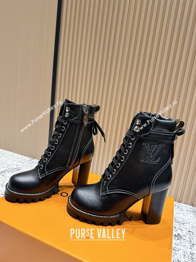 Louis Vuitton Star Trail Ankle Boots 9cm in Grained Caflskin Black 2025 (MD-25111408)