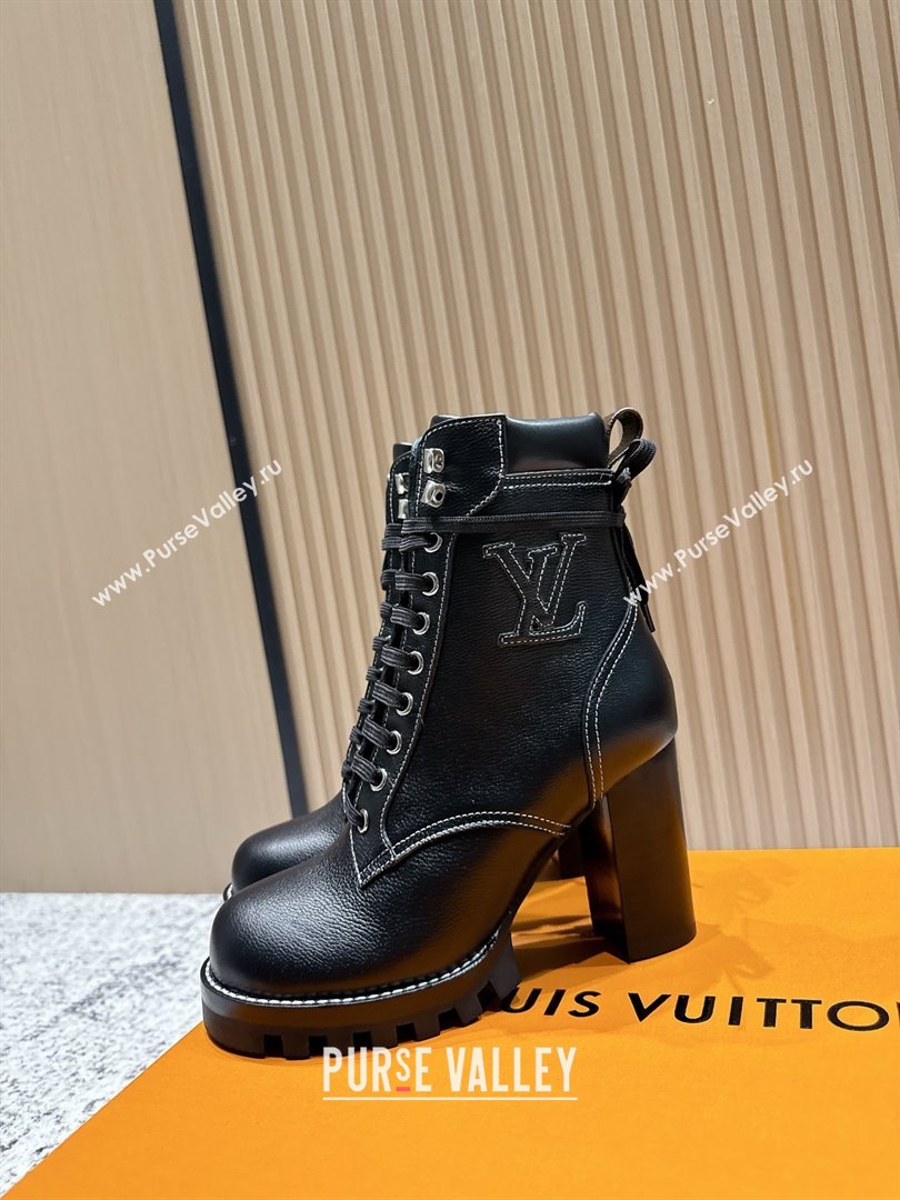 Louis Vuitton Star Trail Ankle Boots 9cm in Grained Caflskin Black 2025 (MD-25111408)