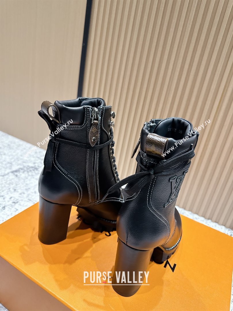 Louis Vuitton Star Trail Ankle Boots 9cm in Grained Caflskin Black 2025 (MD-25111408)