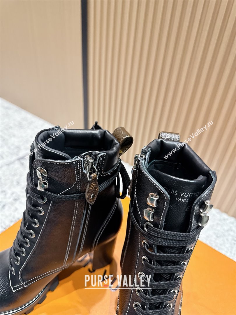 Louis Vuitton Star Trail Ankle Boots 9cm in Grained Caflskin Black 2025 (MD-25111408)