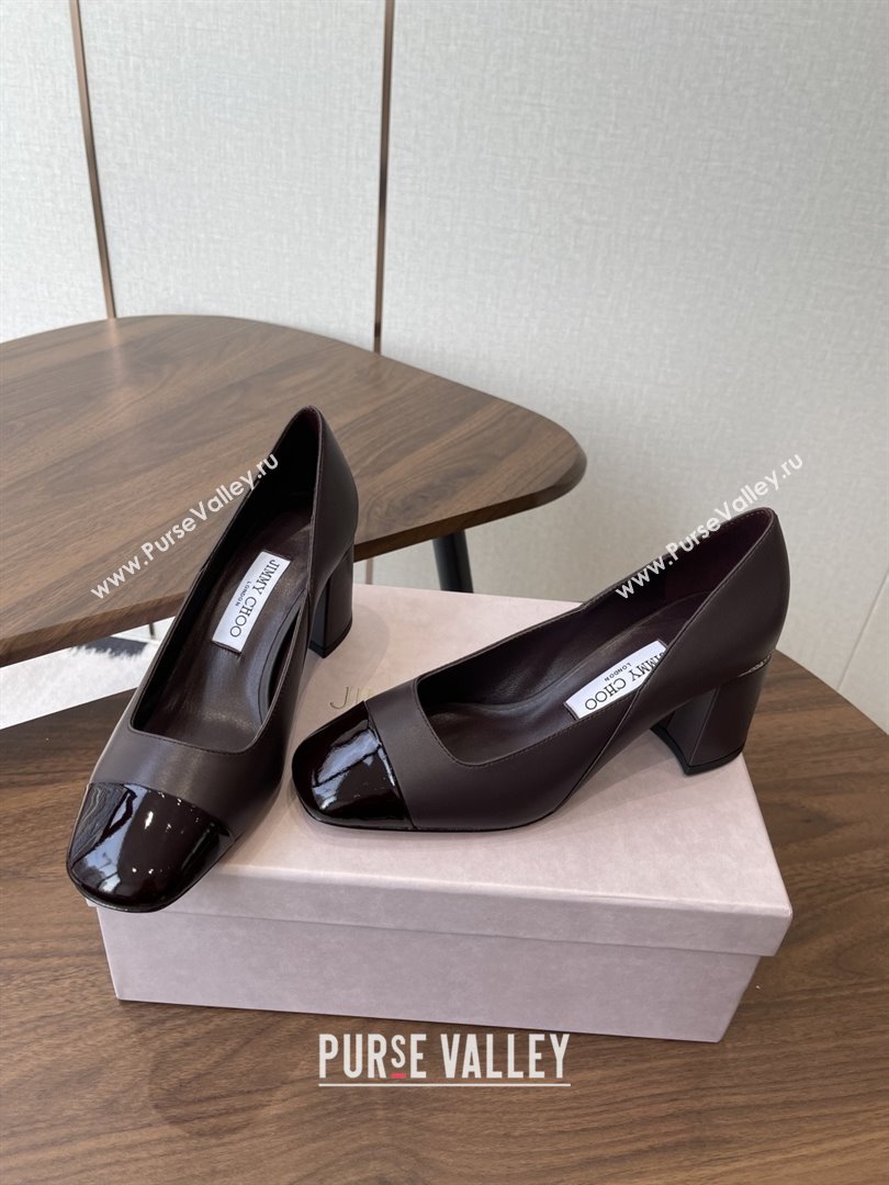 Jimmy Choo Jenson 65 Pumps in Nappa Patent Leather Burgundy 2025 (KL-25111745)