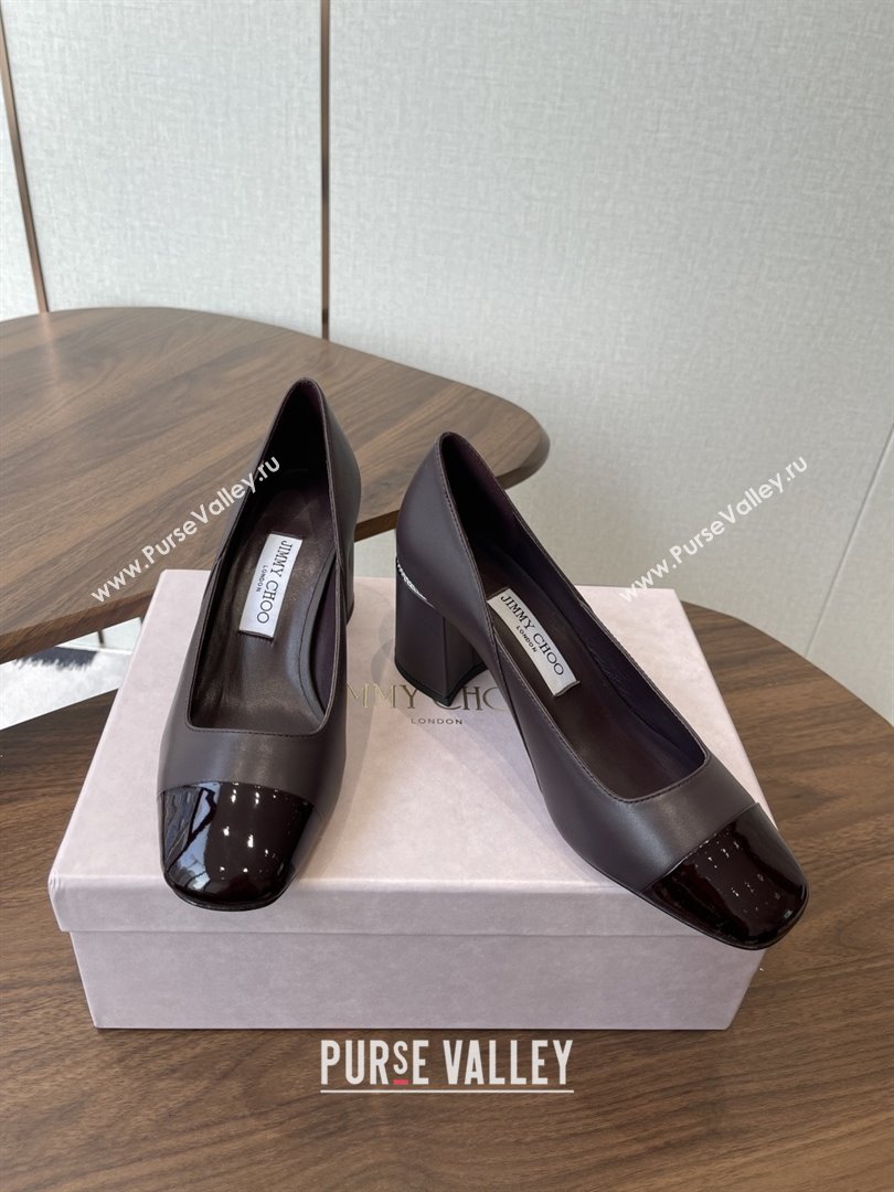 Jimmy Choo Jenson 65 Pumps in Nappa Patent Leather Burgundy 2025 (KL-25111745)