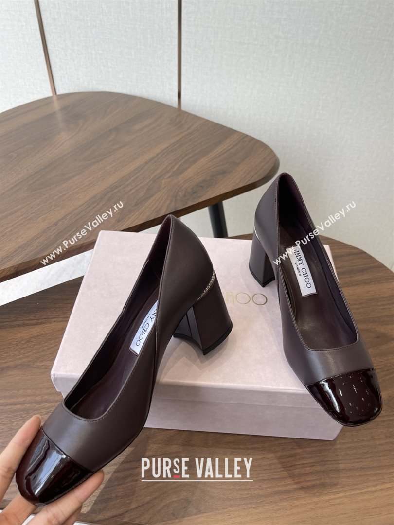 Jimmy Choo Jenson 65 Pumps in Nappa Patent Leather Burgundy 2025 (KL-25111745)