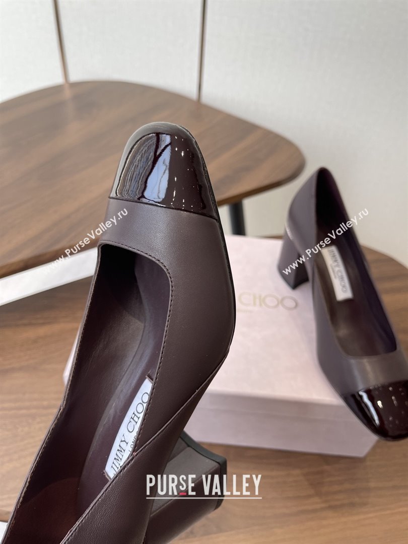 Jimmy Choo Jenson 65 Pumps in Nappa Patent Leather Burgundy 2025 (KL-25111745)
