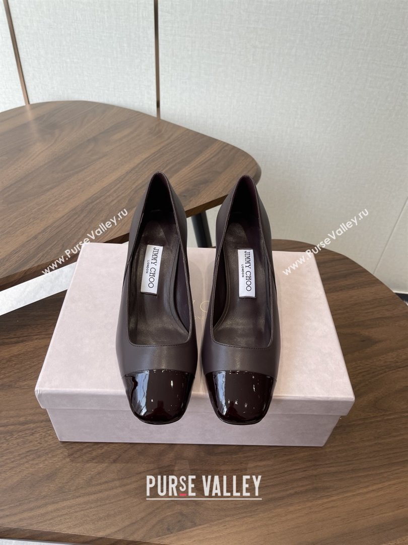 Jimmy Choo Jenson 65 Pumps in Nappa Patent Leather Burgundy 2025 (KL-25111745)