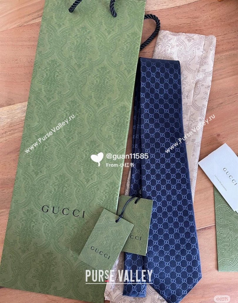 Gucci GG Silk Tie G111813 Blue 2025 (A-25111813)